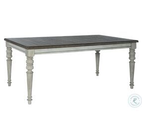 Cottage Lane Antique White And Weathered Gray Rectangular Leg Dining Table
