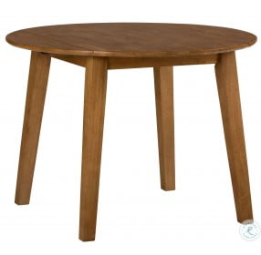 Simplicity Honey Round Drop Leaf Dining Table