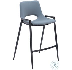 Desi Blue and Black Counter Height Stool Set of 2
