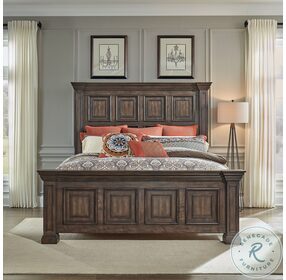 Big Valley Heavy Distressing Brownstone California King Panel Bed