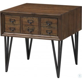 Oxford Distressed Brown 1 Drawer End Table