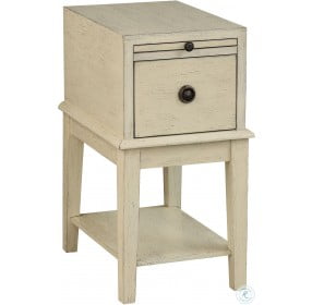 Millstone Textured Ivory 1 Drawer Chairside Table