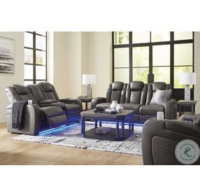 Fyne Dyme Shadow Power Reclining Living Room Set with Adjustable Headrest