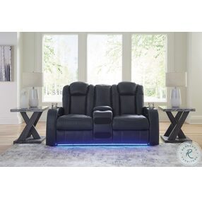 Fyne Dyme Sapphire Power Reclining Console Loveseat with Adjustable Headrest