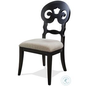 Mix N Match Rubbed Black Scroll Upholstered Side Chair Set Of 2