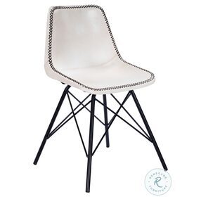 Inland White And Black Leather Side Chair