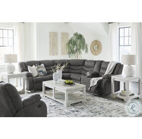 Partymate Slate 2 Piece Reclining RAF Console Sectional