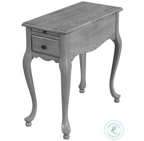 Croydon Distressed Powder Gray 1 Drawer Pullout Side Table