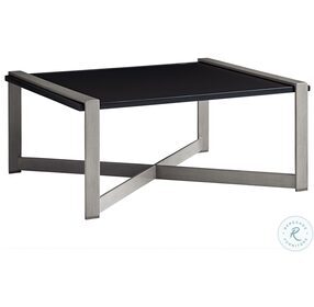Del Mar Stain Black And Platinum Gray Outdoor Cocktail Table