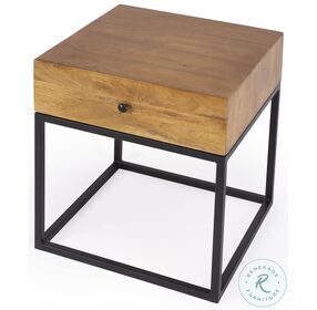 Industrial Chic Brixton Iron and Wood End Table