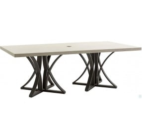 Cypress Point Ocean Terrace Aged Iron 84" Outdoor Dining Table
