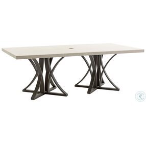 Cypress Point Ocean Honey Limestone And Aged Iron 84" Outdoor Dining Table