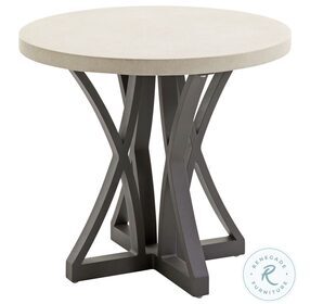 Cypress Point Ocean Honey Limestone And Aged Iron Outdoor Side Table