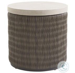 Cypress Point Ocean Honey Limestone And Rich Driftwood Gray Outdoor Round End Table