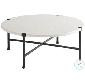 Pavlova Soft Ivory And Slightly Textured Graphite Outdoor Round Cocktail Table