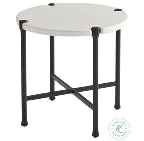 Pavlova Soft Ivory And Slightly Textured Graphite Outdoor Round End Table