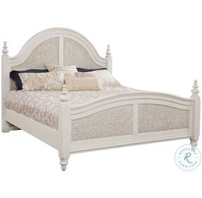 Rodanthe Dove White Queen Woven Poster Bed
