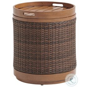 Harbor Isle Rich Walnut Outdoor Round Small End Table