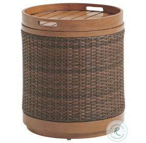 Harbor Isle Rich Walnut Outdoor Round Small End Table