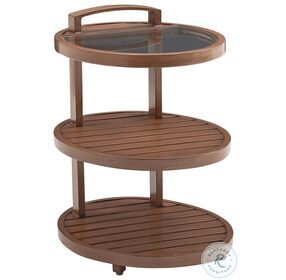 Harbor Isle Rich Walnut Outdoor Tiered End Table