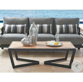 South Beach Dark Graphite Outdoor Rectangular Occasional Table Set