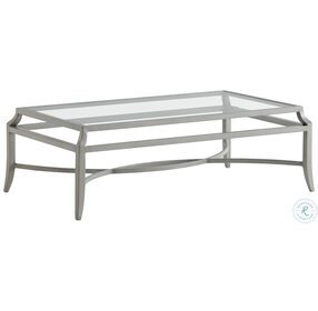 Silver Sands Soft Gray Outdoor 49" Rectangular Cocktail Table