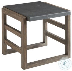 La Jolla Faux Slate And Taupe Gray Painta Outdoor 24" End Table