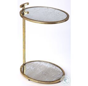 Ciro Gold Metal and Mirror Side Table