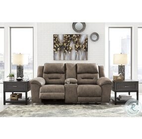 Stoneland Fossil Reclining Console Loveseat