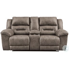 Stoneland Fossil Power Reclining Console Loveseat