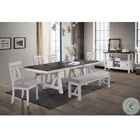 Maisie White And Brown Extendable Dining Room Set