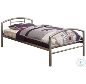 Baines Silver Twin Metal Bed