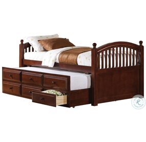 Norwood Chestnut Twin Captains Poster Bed with Trundle