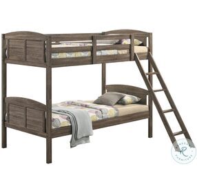 Flynn Weathered Brown Twin Over Twin Bunk Bed
