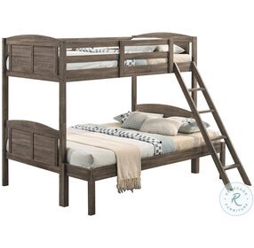 Flynn Weathered Brown Twin Over Full Bunk Bed