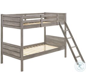 Ryder Weathered Taupe Twin Over Twin Bunk Bed
