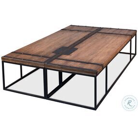 40486 Brown Antique Doors Cocktail Table