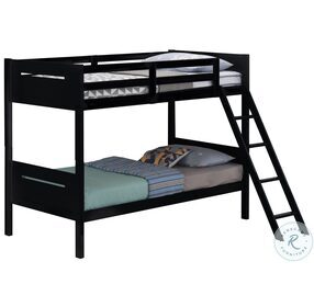 Littleton Black Twin Over Twin Bunk Bed