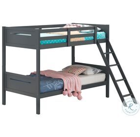 Littleton Grey Twin Over Twin Bunk Bed