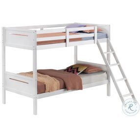 Littleton White Twin Over Twin Bunk Bed