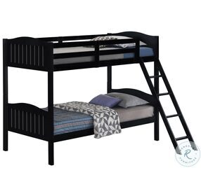 Littleton Black Slatted Twin Over Twin Bunk Bed