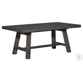 Modern Farmhouse Distressed Dusty Charcoal Extendable Dining Table
