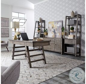 Modern Farmhouse Distressing Dusty Charcoal Home Office Set