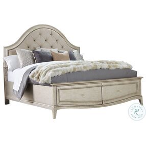 Starlite Silver Queen Upholstered Storage Panel Bed