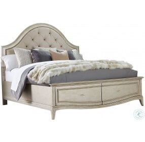 Starlite Silver Queen Upholstered Storage Panel Bed