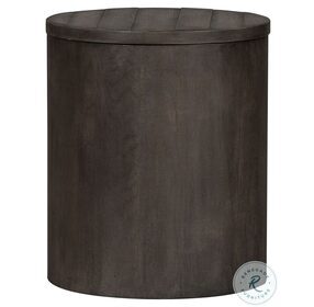 Modern Farmhouse Distressing Dusty Charcoal Drum End Table
