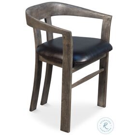 Rift Gray Leather Dining Chair