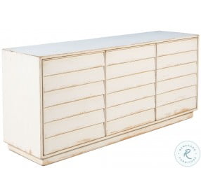 Louvered White Sideboard