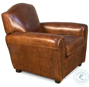 Elite Brown French Leather Club Chair