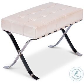 Catalunya White Leather Bench